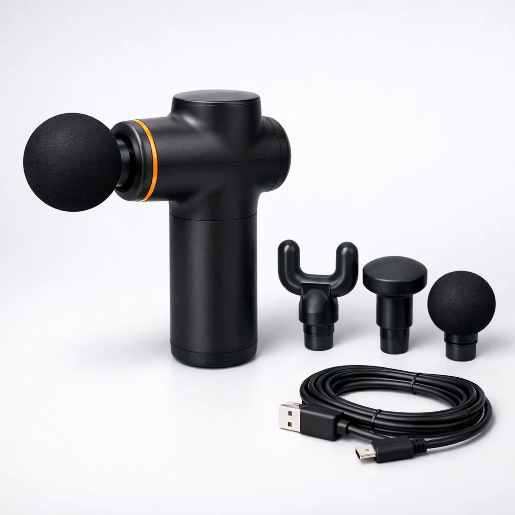 FitGear Point Mini Massage Gun (6 Speeds, Type-C) – Portable Muscle Recovery Massager in Pakistan